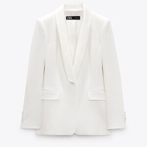 Zara Off-White Shawl Lapel Blazer